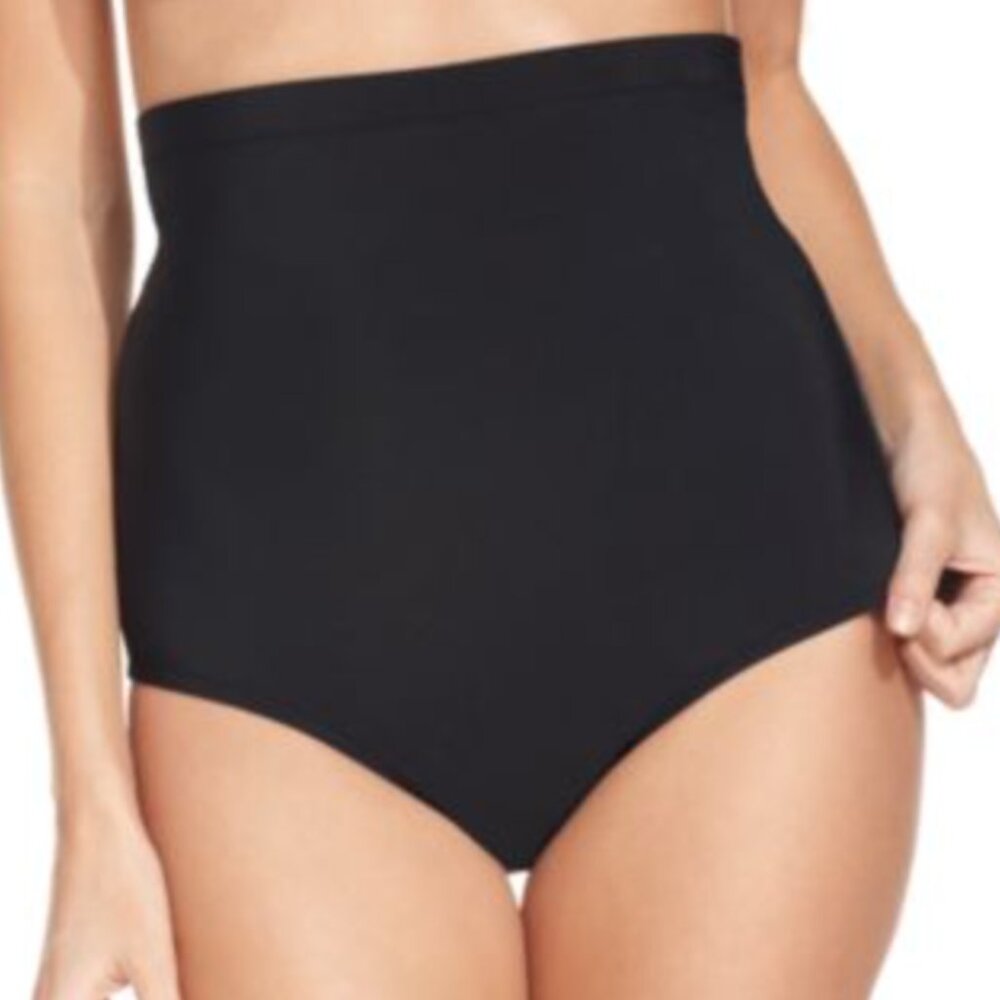 Swim Solutions Highwaist Swim Brief Bottom Women's Swimsuit Black Size 10